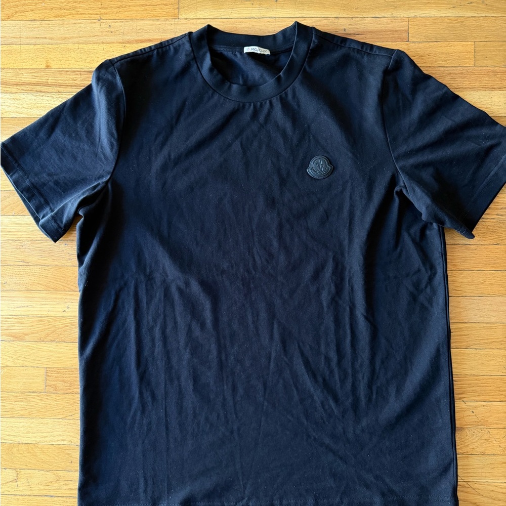 Moncler Men's Black Crewneck Logo T-Shirt Medium